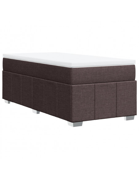 Giroletto a Molle con Materasso Marrone Scuro 90x190cm Tessuto
