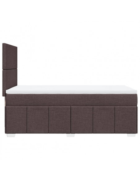 Giroletto a Molle con Materasso Marrone Scuro 90x190cm Tessuto