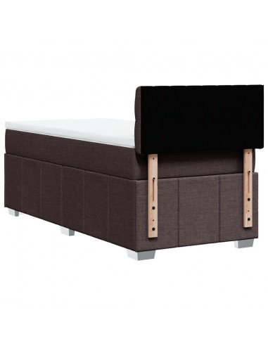 Giroletto a Molle con Materasso Marrone Scuro 90x190cm Tessuto