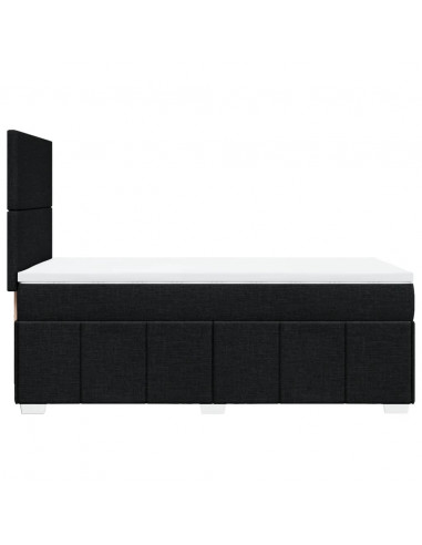 Giroletto a Molle con Materasso Nero 100x200 cm in Tessuto