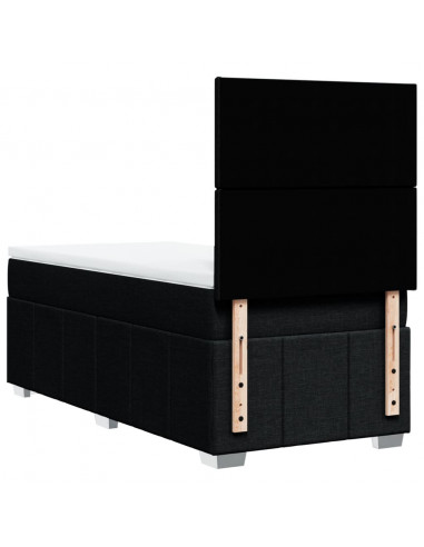 Giroletto a Molle con Materasso Nero 100x200 cm in Tessuto