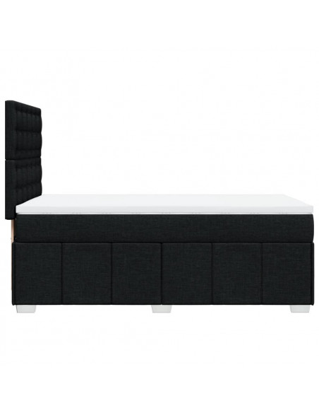 Giroletto a Molle con Materasso Nero 100x200 cm in Tessuto