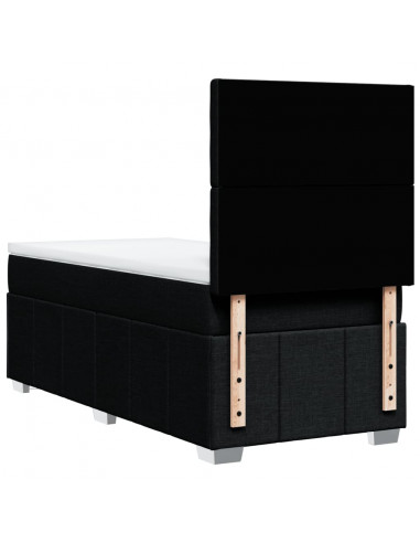 Giroletto a Molle con Materasso Nero 100x200 cm in Tessuto