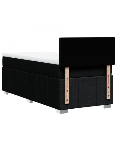 Giroletto a Molle con Materasso Nero 100x200 cm in Tessuto