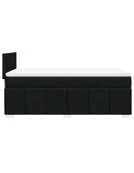 Giroletto a Molle con Materasso Nero 100x200 cm in Tessuto