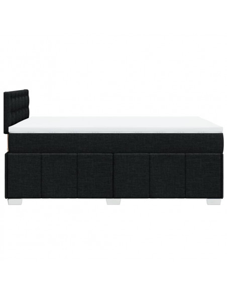 Giroletto a Molle con Materasso Nero 120x190 cm in Tessuto