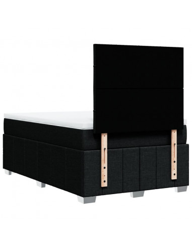 Giroletto a Molle con Materasso Nero 120x190 cm in Tessuto