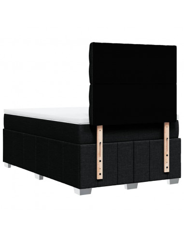 Giroletto a Molle con Materasso Nero 120x190 cm in Tessuto