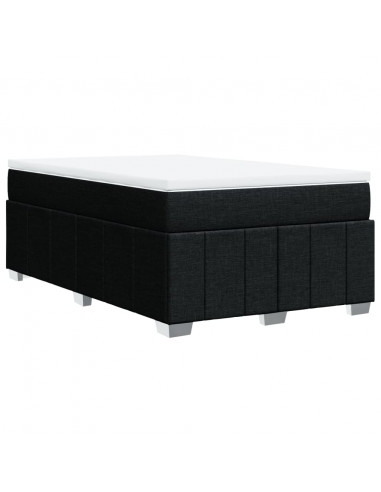 Giroletto a Molle con Materasso Nero 120x190 cm in Tessuto