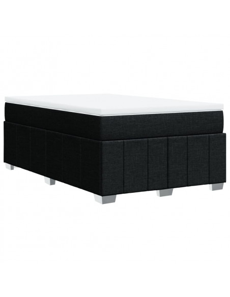 Giroletto a Molle con Materasso Nero 120x190 cm in Tessuto