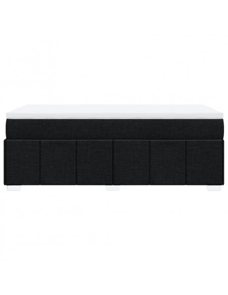 Giroletto a Molle con Materasso Nero 90x190 cm in Tessuto