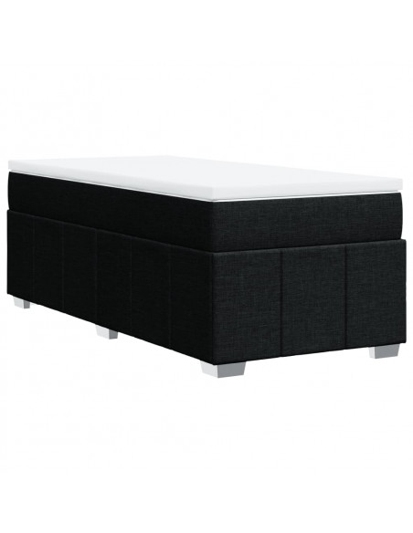 Giroletto a Molle con Materasso Nero 90x190 cm in Tessuto