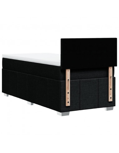 Giroletto a Molle con Materasso Nero 90x190 cm in Tessuto