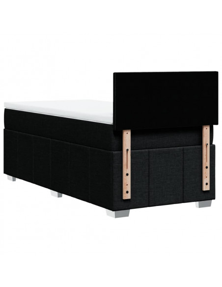 Giroletto a Molle con Materasso Nero 90x190 cm in Tessuto