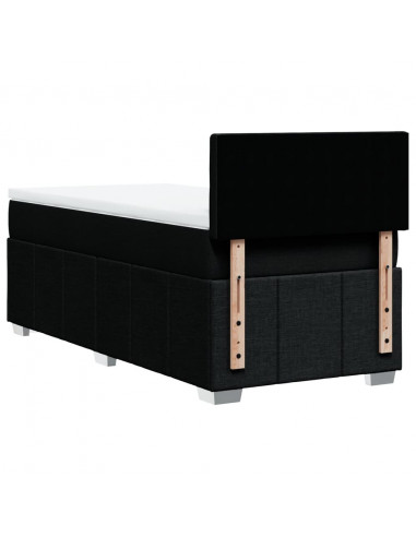 Giroletto a Molle con Materasso Nero 90x190 cm in Tessuto