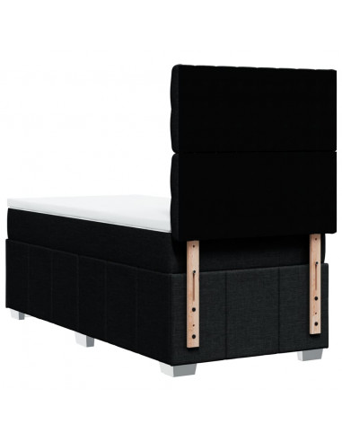 Giroletto a Molle con Materasso Nero 90x190 cm in Tessuto