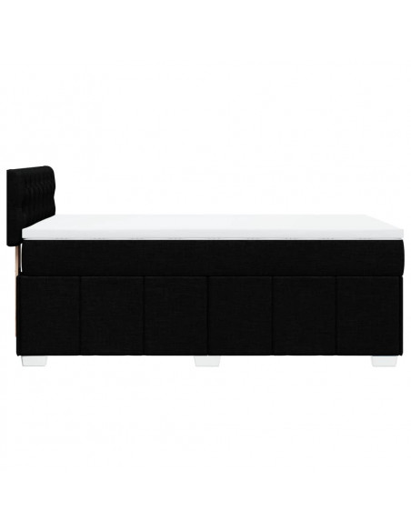 Giroletto a Molle con Materasso Nero 90x200 cm in Tessuto