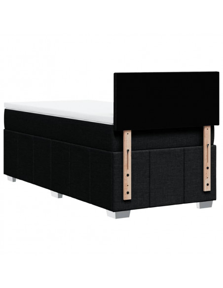 Giroletto a Molle con Materasso Nero 90x200 cm in Tessuto