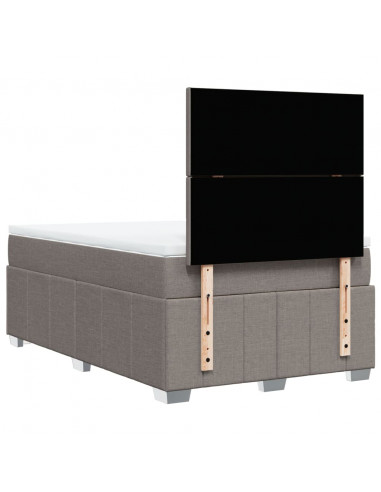 Giroletto a Molle con Materasso Tortora 120x190 cm in Tessuto