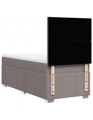 Giroletto a Molle con Materasso Tortora 90x190 cm in Tessuto