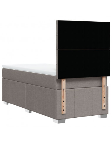 Giroletto a Molle con Materasso Tortora 90x190 cm in Tessuto