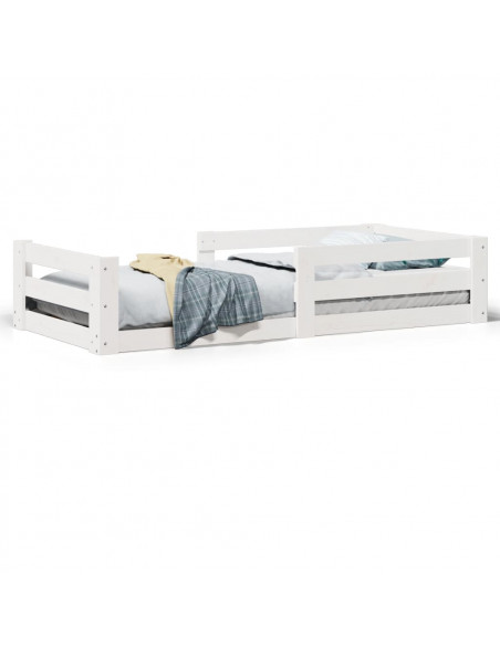 Giroletto senza Materasso Bianco 100x200 cm Legno Massello Pino
