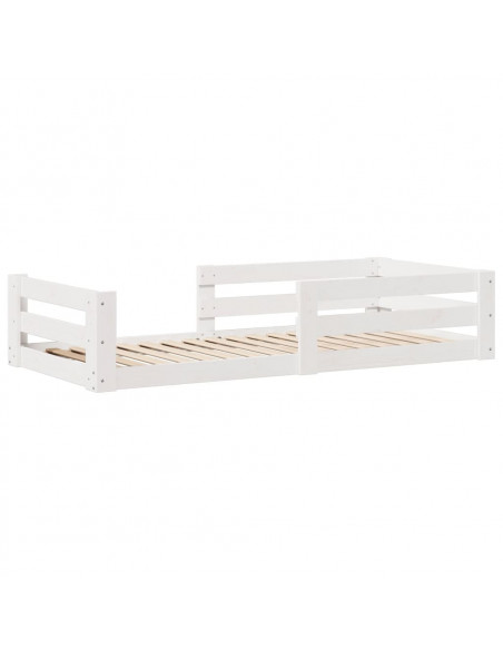 Giroletto senza Materasso Bianco 100x200 cm Legno Massello Pino