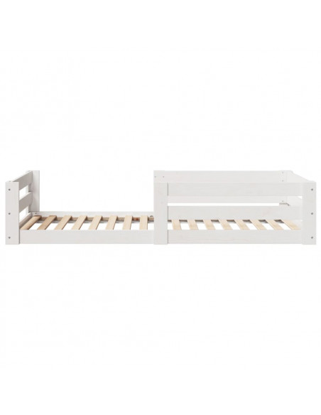 Giroletto senza Materasso Bianco 100x200 cm Legno Massello Pino