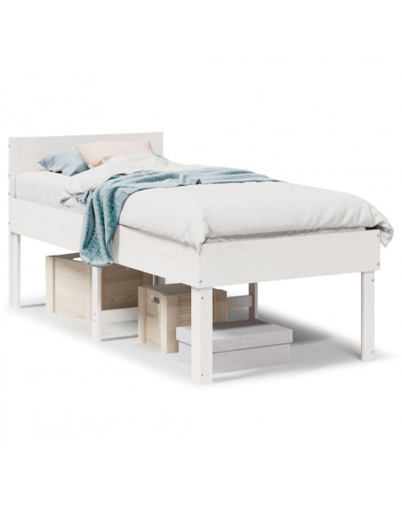 Giroletto senza Materasso Bianco 80x200 cm Legno Massello Pino