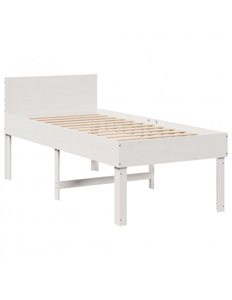 Giroletto senza Materasso Bianco 80x200 cm Legno Massello Pino