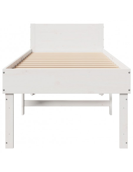 Giroletto senza Materasso Bianco 80x200 cm Legno Massello Pino