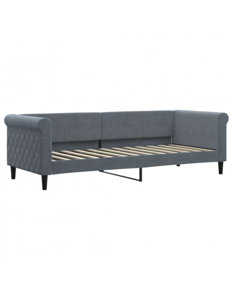 Letto da Giorno Grigio Scuro 80x200 cm in Velluto