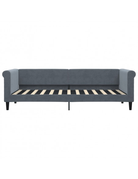 Letto da Giorno Grigio Scuro 80x200 cm in Velluto