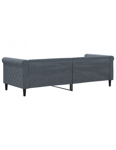 Letto da Giorno Grigio Scuro 80x200 cm in Velluto