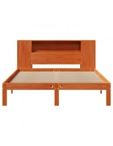 Letto Libreria senza Materasso Marrone Cera 120x190 cm in Pino