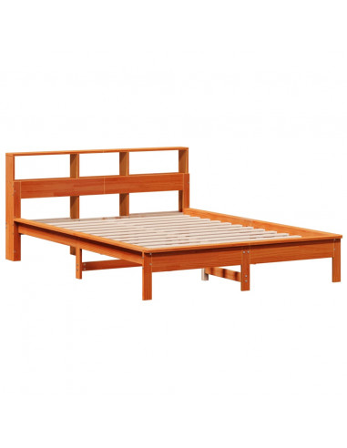 Letto Libreria senza Materasso Marrone Cera 120x200 cm in Pino