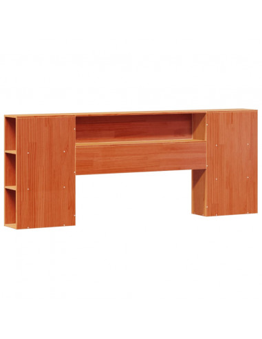 Letto Libreria senza Materasso Marrone Cera 180x200 cm in Pino