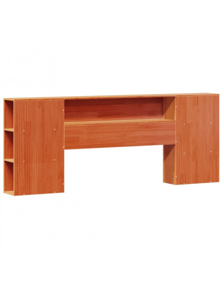 Letto Libreria senza Materasso Marrone Cera 180x200 cm in Pino