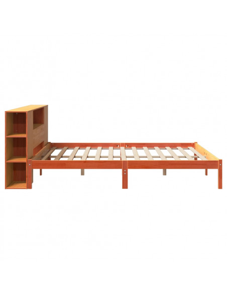 Letto Libreria senza Materasso Marrone Cera 180x200 cm in Pino