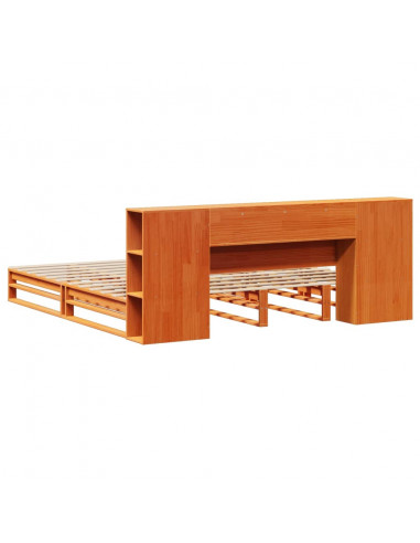 Letto Libreria senza Materasso Marrone Cera 180x200 cm Legno