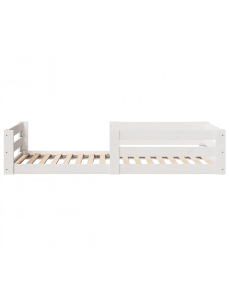 Letto senza Materasso Bianco 90x190 cm in Legno Massello Pino