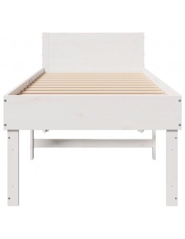Letto senza Materasso Bianco 90x200 cm Legno Massello di Pino