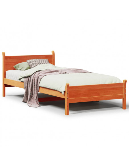 Letto senza Materasso Marrone Cera 100x200 cm in Legno di Pino