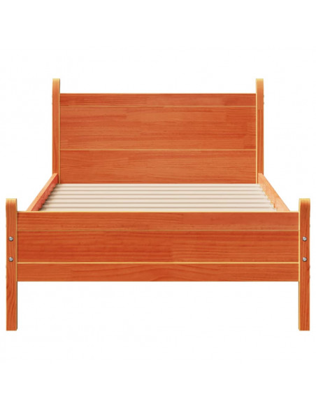 Letto senza Materasso Marrone Cera 100x200 cm in Legno di Pino