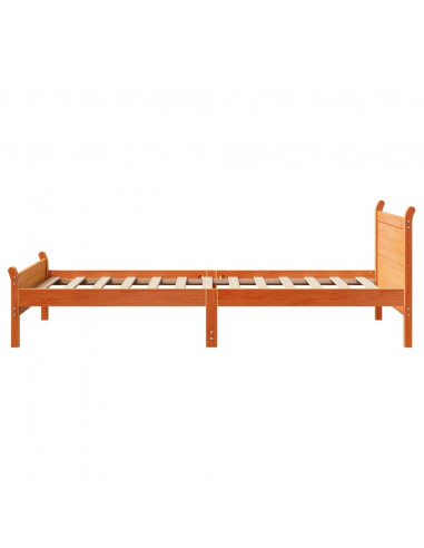 Letto senza Materasso Marrone Cera 100x200 cm in Legno di Pino