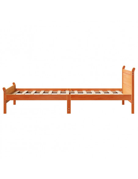 Letto senza Materasso Marrone Cera 100x200 cm in Legno di Pino