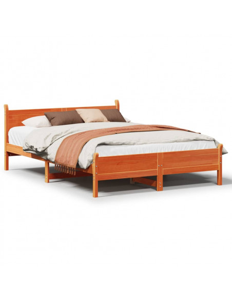 Letto senza Materasso Marrone Cera 120x190 cm in Legno di Pino