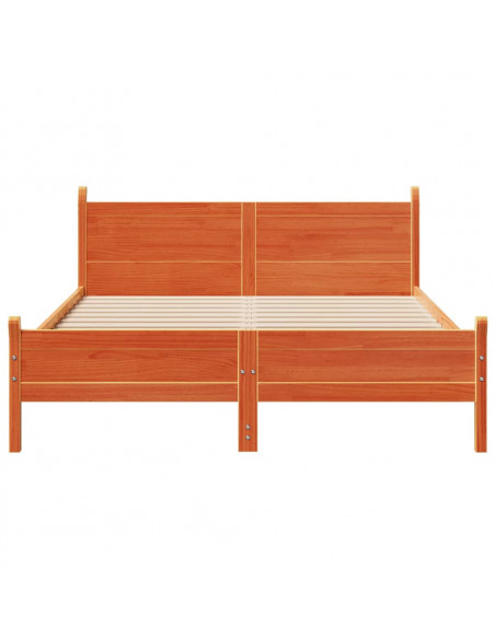 Letto senza Materasso Marrone Cera 135x190 cm in Legno di Pino