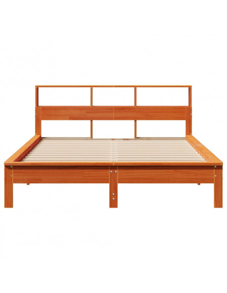 Letto senza Materasso Marrone Cera 140x190 cm in Legno di Pino