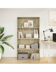 Libreria Rovere Sonoma 80x30x152 cm in Legno Multistrato 2